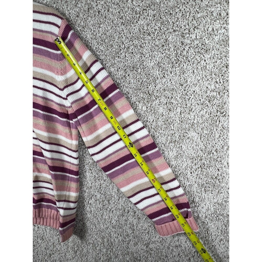 Vintage St. John’s Bay Sweater • Retro Pink Stripes • Super Soft & Comfy SIZE L - Picture 3 of 7